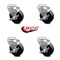 Service Caster 4 Inch Soft Rubber Wheel Swivel Bolt Hole Caster Set with Brake SCC-BH20S414-SRS-TLB-4 - alternate 5